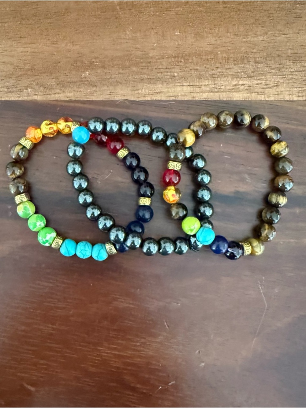 3 color beaded bracelets